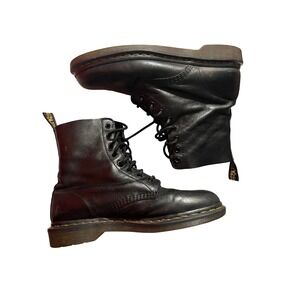 VTG Original Doc Martens Black Leather Lace Up Combat Boots grunge Moto Y2K 8.5